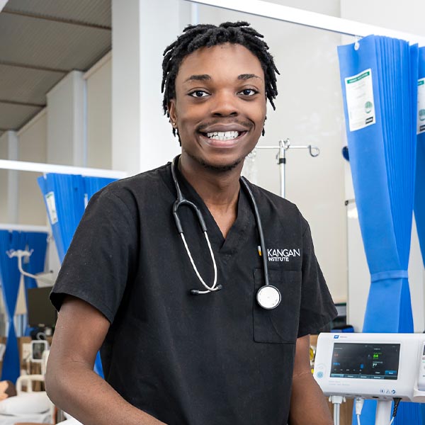 Nursing student smiling