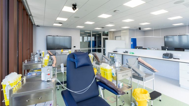 A clinical training environment or pathology lab setup