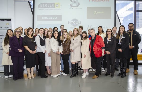 Group photo of participants and stakeholders of tradie bootcamp